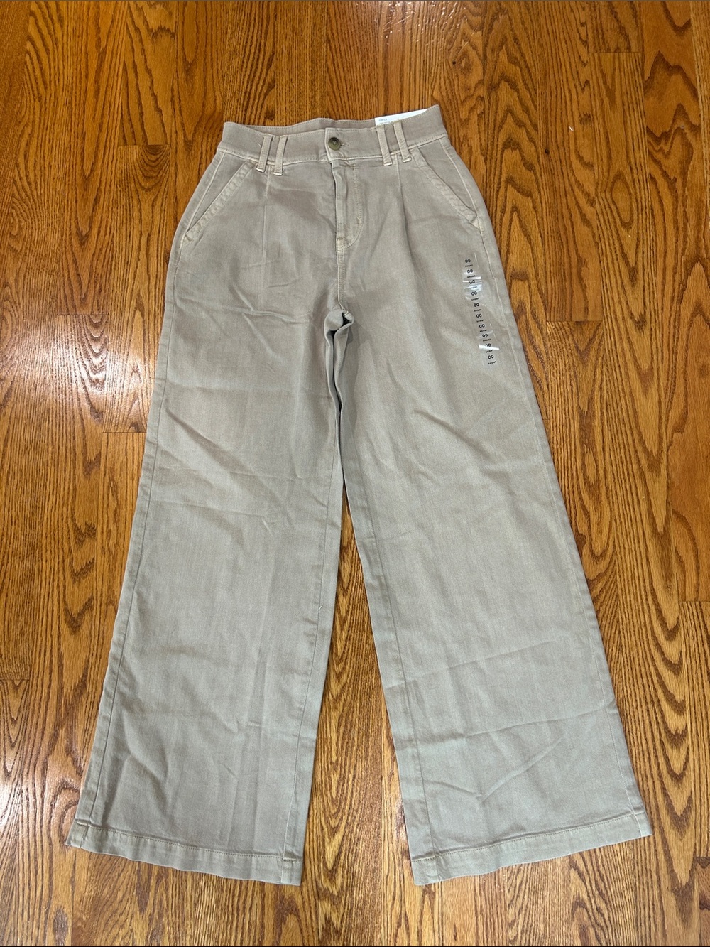 American Eagle Outfitters High-Rise Wide Leg Jeans — Light Khaki